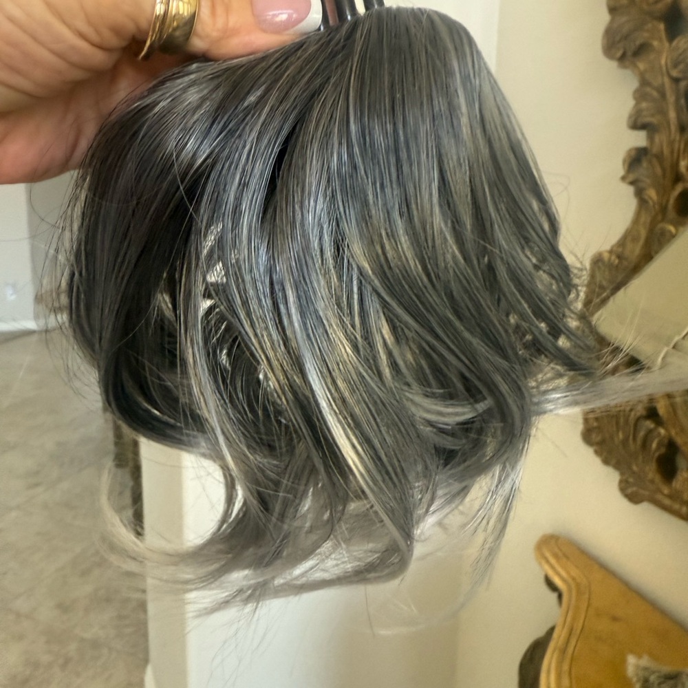 Stylish Gray Hair Extension/ Hair piece/ Pony tail